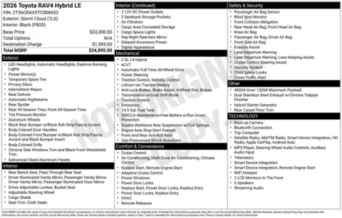 Photos of 2026 Toyota RAV4 LE for sale in Ottumwa, IA at Gregg Young Toyota of Ottumwa