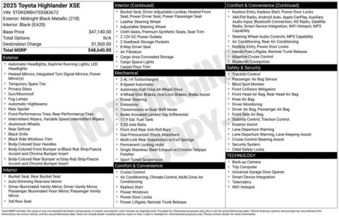 Photos of 2025 Toyota Highlander XSE for sale in Ottumwa, IA at Gregg Young Toyota of Ottumwa