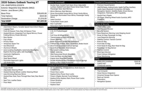 Photos of 2020 Subaru Outback Touring XT for sale in Ottumwa, IA at Gregg Young Toyota of Ottumwa