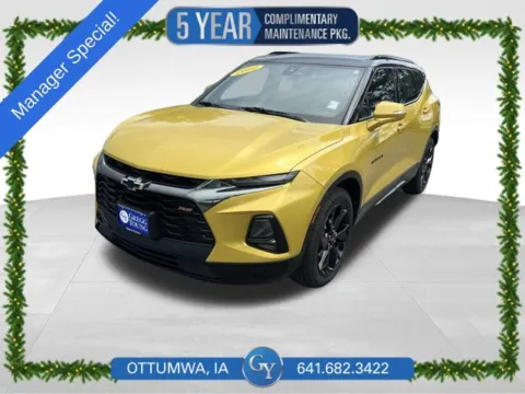 Yellow 2022 Chevrolet Blazer RS for sale in Ottumwa, IA