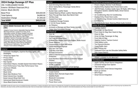 Photos of 2024 Dodge Durango GT Plus for sale in Ottumwa, IA at Gregg Young Toyota of Ottumwa