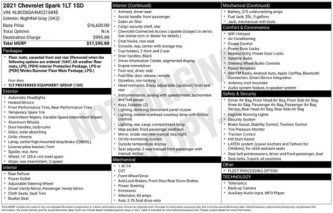 Photos of 2021 Chevrolet Spark 1LT for sale in Ottumwa, IA at Gregg Young Toyota of Ottumwa