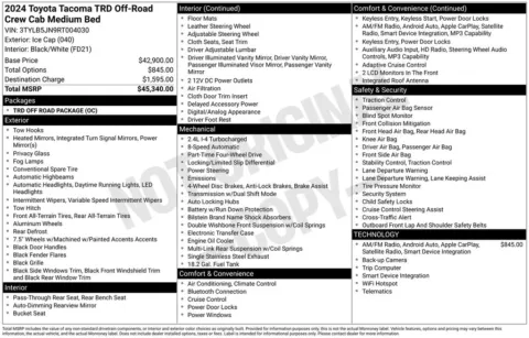 Photos of 2024 Toyota Tacoma TRD Off-Road for sale in Ottumwa, IA at Gregg Young Toyota of Ottumwa