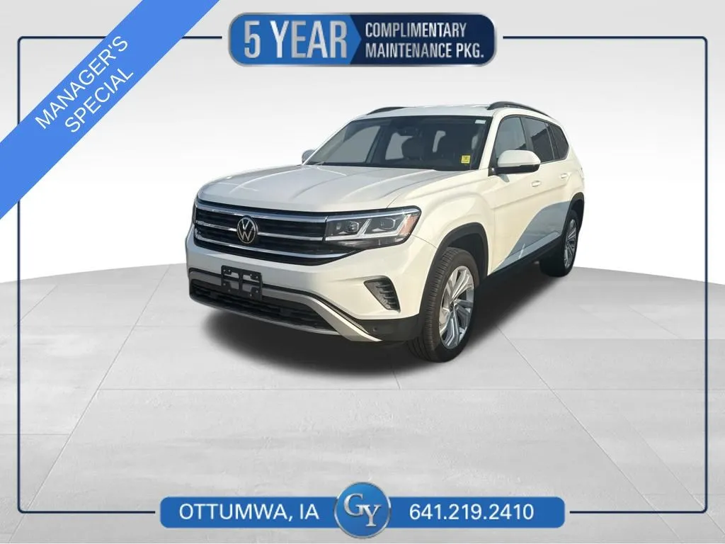 White 2023 Volkswagen Atlas 3.6L V6 SE w/Technology for sale in Ottumwa, IA