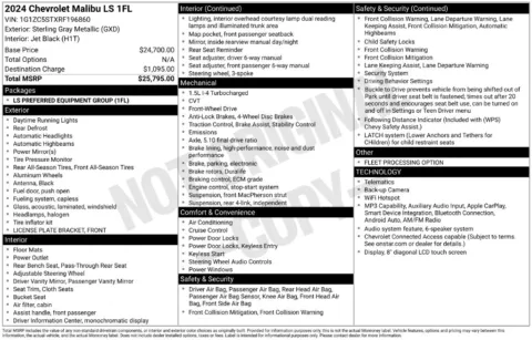 Photos of 2024 Chevrolet Malibu LS for sale in Ottumwa, IA at Gregg Young Toyota of Ottumwa