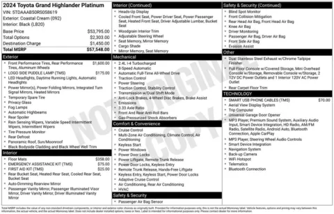 Photos of 2024 Toyota Grand Highlander Platinum for sale in Columbus, NE at Gregg Young Toyota of Columbus