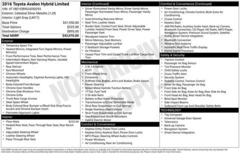 Photos of 2016 Toyota Avalon Hybrid Limited for sale in Columbus, NE at Gregg Young Toyota of Columbus