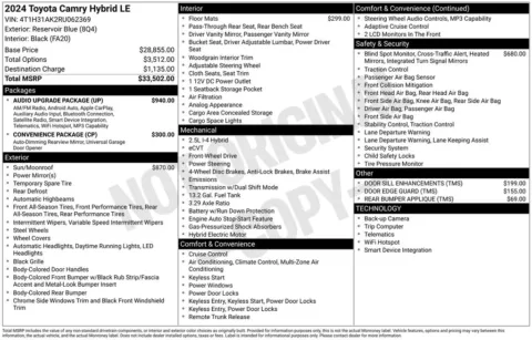 Photos of 2024 Toyota Camry Hybrid LE for sale in Columbus, NE at Gregg Young Toyota of Columbus