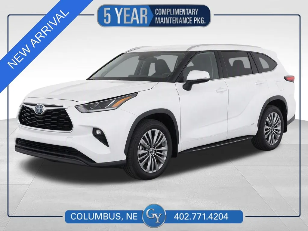 White 2022 Toyota Highlander Hybrid Platinum for sale in Columbus, NE