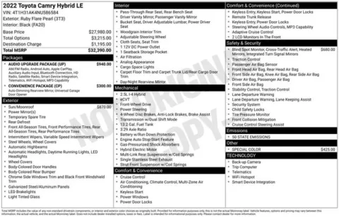 Photos of 2022 Toyota Camry Hybrid LE for sale in Columbus, NE at Gregg Young Toyota of Columbus