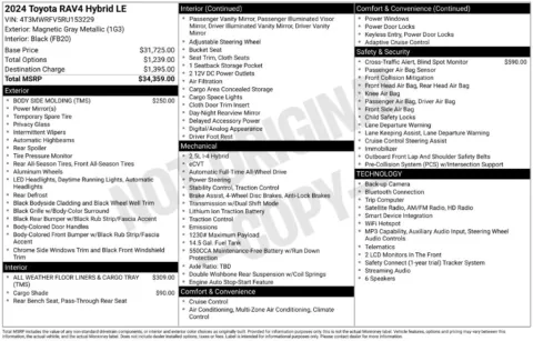 Photos of 2024 Toyota RAV4 Hybrid LE for sale in Columbus, NE at Gregg Young Toyota of Columbus