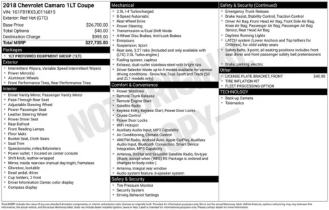 Photos of 2018 Chevrolet Camaro 1LT for sale in Columbus, NE at Gregg Young Toyota of Columbus