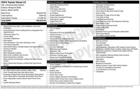 Photos of 2024 Toyota Venza LE for sale in Columbus, NE at Gregg Young Toyota of Columbus