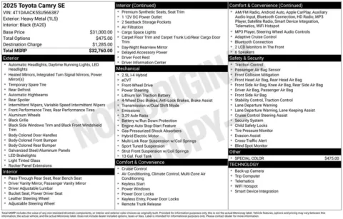 Photos of 2025 Toyota Camry SE for sale in Columbus, NE at Gregg Young Toyota of Columbus