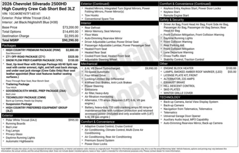 Photos of 2026 Chevrolet Silverado 2500HD High Country for sale in Atlantic, IA at Gregg Young Automotive of Atlantic