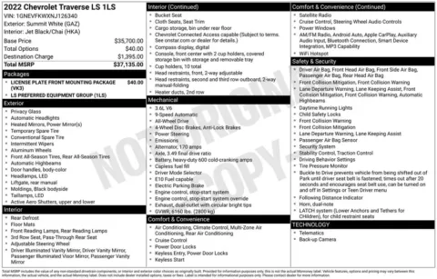 Photos of 2022 Chevrolet Traverse LS for sale in Atlantic, IA at Gregg Young Automotive of Atlantic