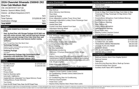 Photos of 2026 Chevrolet Silverado 2500 HD ZR2 for sale in Atlantic, IA at Gregg Young Chevrolet GMC Atlantic