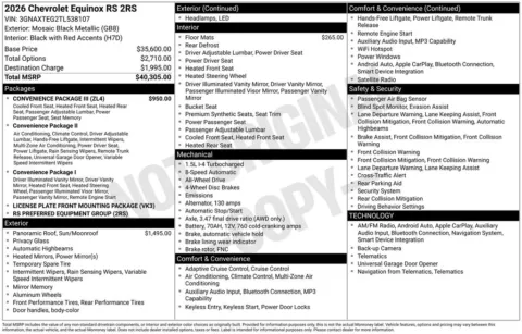 Photos of 2026 Chevrolet Equinox RS for sale in Atlantic, IA at Gregg Young Chevrolet GMC Atlantic