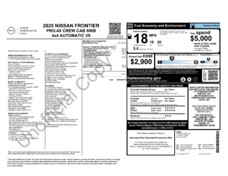 Photos of 2025 Nissan Frontier PRO-4X for sale in Atlantic, IA at Gregg Young Chevrolet GMC Atlantic