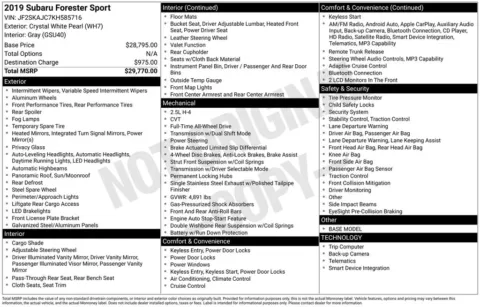 Photos of 2019 Subaru Forester Sport for sale in Atlantic, IA at Gregg Young Automotive of Atlantic