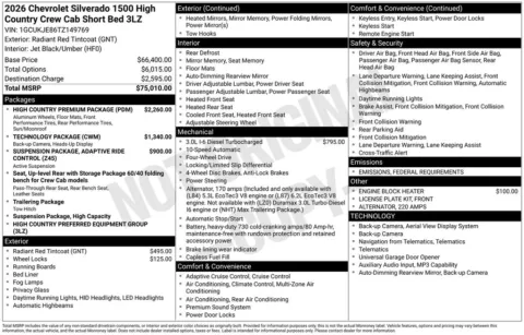 Photos of 2026 Chevrolet Silverado 1500 High Country for sale in Atlantic, IA at Gregg Young Automotive of Atlantic