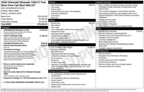 Photos of 2026 Chevrolet Silverado 1500 LT Trail Boss for sale in Atlantic, IA at Gregg Young Automotive of Atlantic