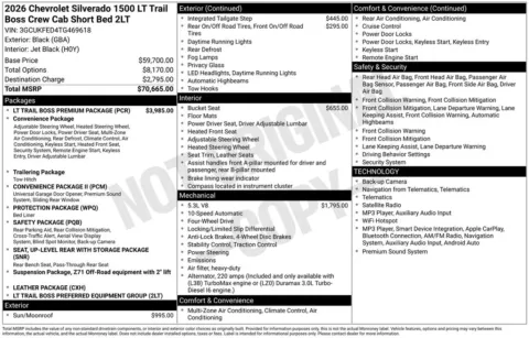 Photos of 2026 Chevrolet Silverado 1500 LT Trail Boss for sale in Atlantic, IA at Gregg Young Chevrolet GMC Atlantic