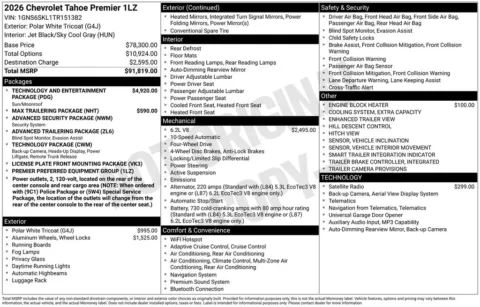 Photos of 2026 Chevrolet Tahoe Premier for sale in Atlantic, IA at Gregg Young Automotive of Atlantic