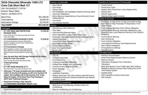 Photos of 2026 Chevrolet Silverado 1500 LTZ for sale in Atlantic, IA at Gregg Young Automotive of Atlantic