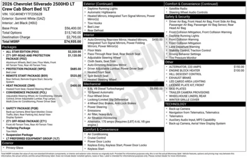 Photos of 2026 Chevrolet Silverado 2500HD LT for sale in Atlantic, IA at Gregg Young Chevrolet GMC Atlantic