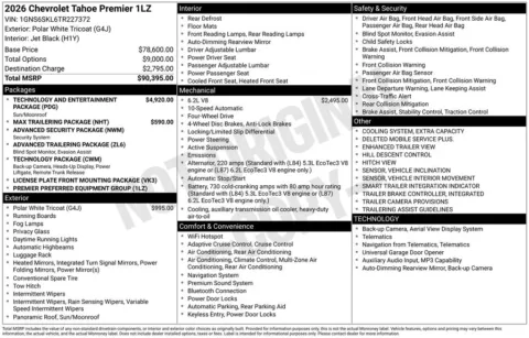 Photos of 2026 Chevrolet Tahoe Premier for sale in Atlantic, IA at Gregg Young Chevrolet GMC Atlantic