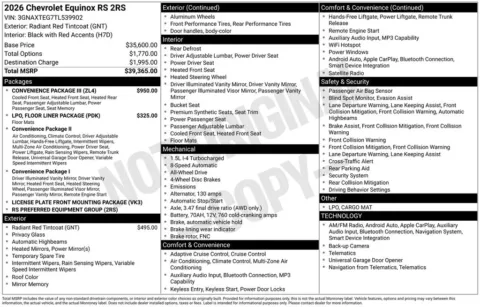 Photos of 2026 Chevrolet Equinox RS for sale in Atlantic, IA at Gregg Young Chevrolet GMC Atlantic