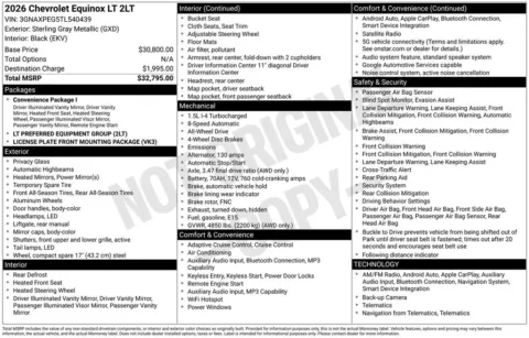 Photos of 2026 Chevrolet Equinox LT for sale in Atlantic, IA at Gregg Young Chevrolet GMC Atlantic