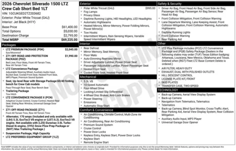 Photos of 2026 Chevrolet Silverado 1500 LTZ for sale in Atlantic, IA at Gregg Young Automotive of Atlantic