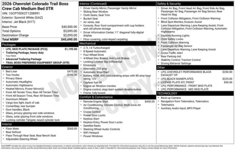 Photos of 2026 Chevrolet Colorado Trail Boss for sale in Atlantic, IA at Gregg Young Chevrolet GMC Atlantic