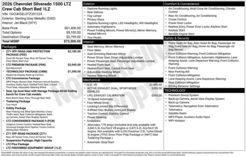 Photos of 2026 Chevrolet Silverado 1500 LTZ for sale in Atlantic, IA at Gregg Young Chevrolet GMC Atlantic