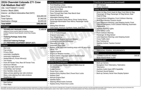 Photos of 2026 Chevrolet Colorado Z71 for sale in Atlantic, IA at Gregg Young Automotive of Atlantic