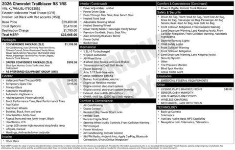 Photos of 2026 Chevrolet TrailBlazer RS for sale in Atlantic, IA at Gregg Young Automotive of Atlantic