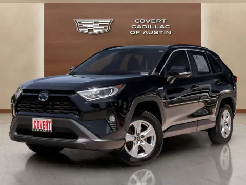 Black 2021 Toyota RAV4 Hybrid XLE for sale in Austin, TX