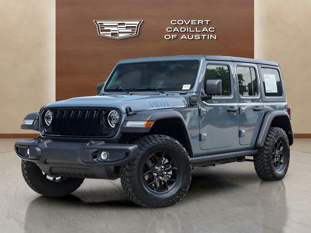 Gray 2025 Jeep Wrangler Willys 4xe for sale in Austin, TX