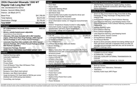 Photos of 2026 Chevrolet Silverado 1500 WT for sale in Omaha, NE at Gregg Young Chevrolet of Omaha