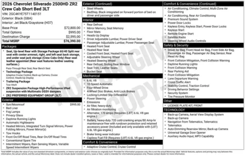 Photos of 2026 Chevrolet Silverado 2500HD ZR2 for sale in Omaha, NE at Gregg Young Chevrolet - Omaha