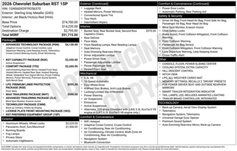 Photos of 2026 Chevrolet Suburban RST for sale in Omaha, NE at Gregg Young Chevrolet of Omaha