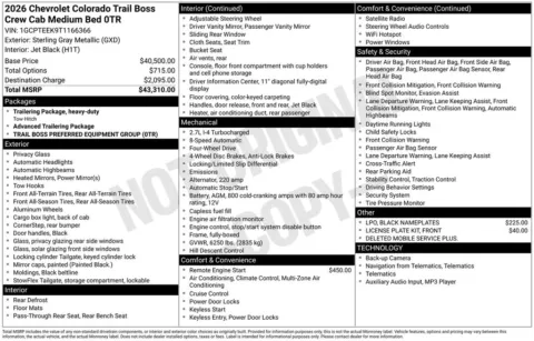 Photos of 2026 Chevrolet Colorado Trail Boss for sale in Omaha, NE at Gregg Young Chevrolet - Omaha