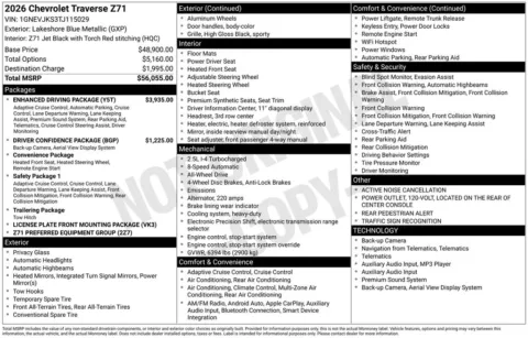 Photos of 2026 Chevrolet Traverse Z71 for sale in Omaha, NE at Gregg Young Chevrolet of Omaha