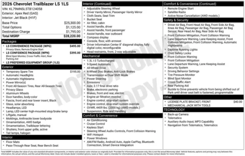 Photos of 2026 Chevrolet TrailBlazer LS for sale in Omaha, NE at Gregg Young Chevrolet of Omaha