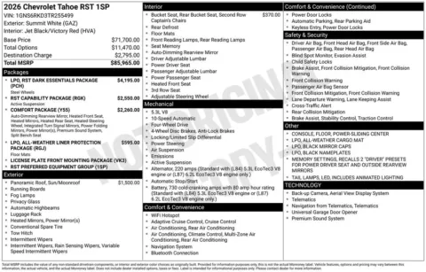 Photos of 2026 Chevrolet Tahoe RST for sale in Omaha, NE at Gregg Young Chevrolet of Omaha