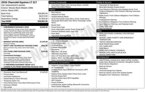 Photos of 2026 Chevrolet Equinox LT for sale in Omaha, NE at Gregg Young Chevrolet of Omaha