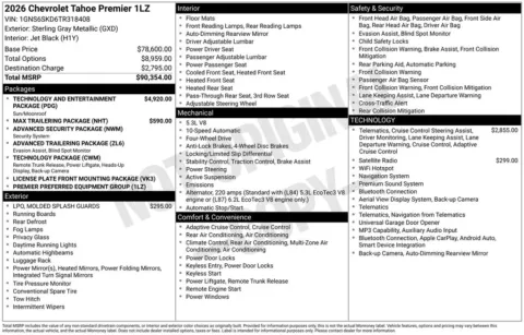 Photos of 2026 Chevrolet Tahoe Premier for sale in Omaha, NE at Gregg Young Chevrolet of Omaha
