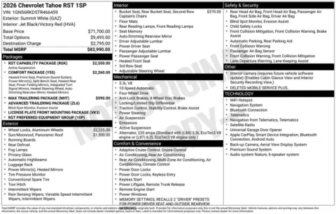 Photos of 2026 Chevrolet Tahoe RST for sale in Omaha, NE at Gregg Young Chevrolet of Omaha